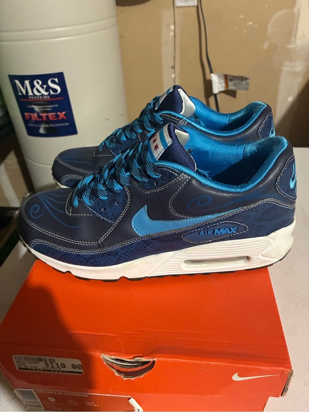 Nike Men's Air Max Sneakers in Navy and Bright Blue